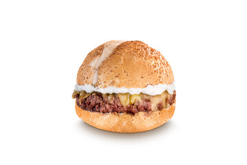 handmade burger with meat and sauce