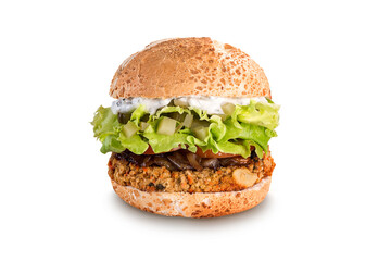 handmade burger with meat and sauce