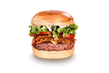handmade burger with meat and sauce