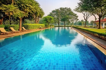 Obraz premium swimming pool at home design professional photograpphy AI Generated 