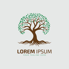 Obraz premium tree logo icon vector template symbol design illustration isolated silhouette on white background.