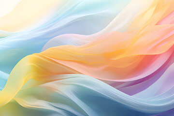 Soft colorful swirls blend gracefully on a light canvas background wallpaper