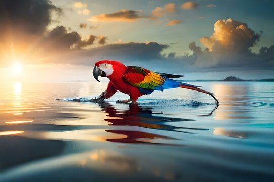 parrot on the beach