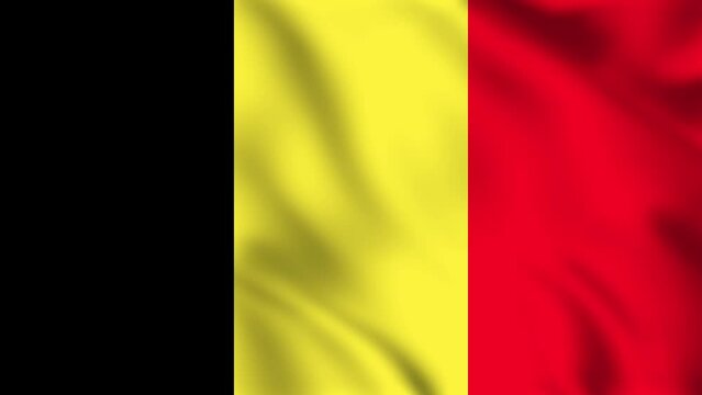 Looped background animation of the waving flag of Belgium