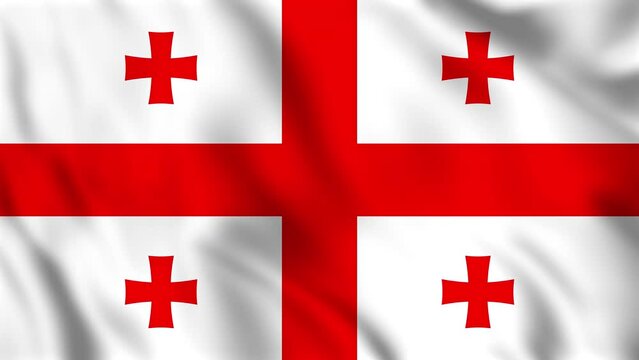 Looped background animation of the waving flag of Georgia