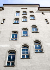 facade of an old apartment house