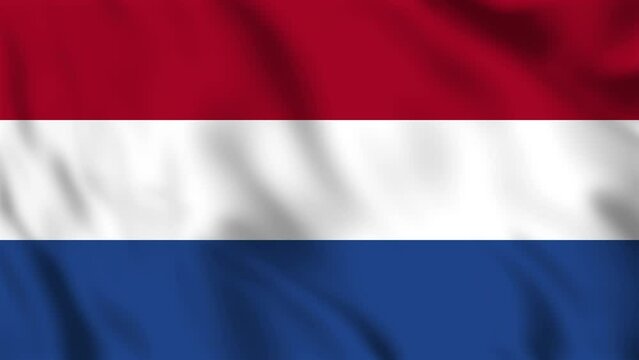 Looped background animation of the waving flag of Netherlands