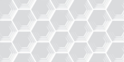 Obraz na płótnie Canvas Abstract hexagon geometric surface. Modern white and grey hexagonal background. Luxury white pattern. Vector Illustration.