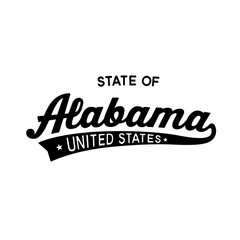 State of Alabama lettering design. Alabama, United States, typography design. Alabama, text design. Vector and illustration.