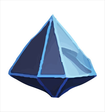 Gem Cartoon jewelry stone for game achievement and currency, icon of colored shiny crystal.