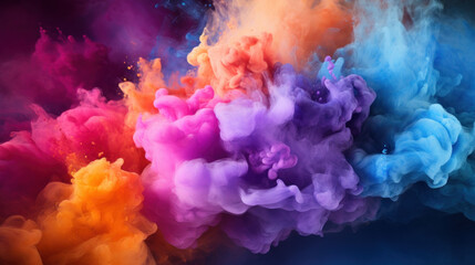 Naklejka premium smoke on black background Generative ai