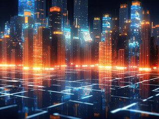 Fototapeta premium Blockchain City