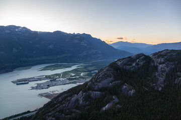 Canadian Mountain Landscape during Sunset.