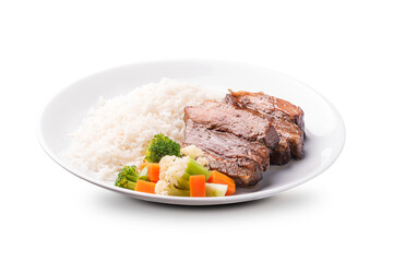 dish with rice, beans and vegetables