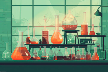 Flammable Liquids in a Science Laboratory Glass Bottle