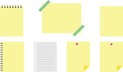 Writing Note Paper Icon Set