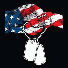 Father and son hand , veteran vector