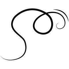 Outline drawing of a breath of wind.Wind blow  in line style.Wave flowing illustration with hand drawn doodle cartoon style.