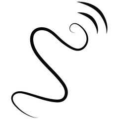 Outline drawing of a breath of wind.Wind blow  in line style.Wave flowing illustration with hand drawn doodle cartoon style.