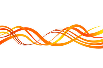 Orange Wave Dynamic Effect Abstract Line Vector. Flow Curve Wavy Waver Swirl Twist Element Sound Audio Volume Striped Template Motion Movement Business Editable Stroke Transparent Background
