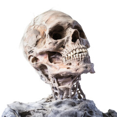 a human skeleton against a white background
