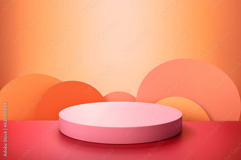 Fototapete abstract minimal concept. modern vibrant bright colourful podium stage platform display on backgroun