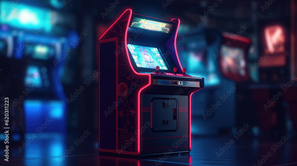 Wall mural arcade machine game