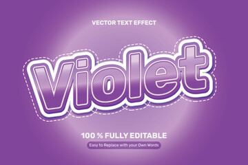 3D Flat Violet Text Effect