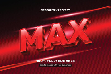 3D Red Bold Gradient Max Text Effect