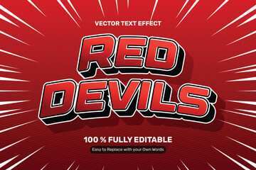3D Bold Red Devils Text Effect