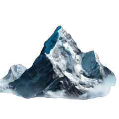 Obraz premium a majestic snow-covered mountain with clouds in the foreground