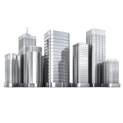 Naklejka premium a city skyline with tall buildings in close proximity