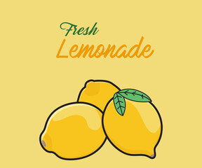 fresh lemonade fruit illustration of a lemon