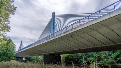 Highway 11 highway bridge over the Elbe river in Podebrady czesch republic