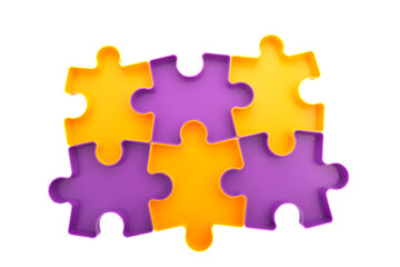 Puzzle in orange and purple