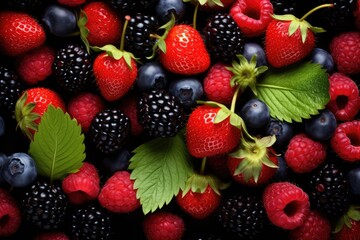 Obraz na płótnie Canvas Close up of various raspberries and strawberries