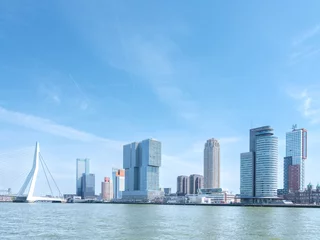 Crédence de cuisine en verre imprimé Pont Érasme Kop van Zuid in Rotterdam, Zuid-Holland province, The Netherlands