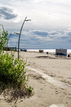 Latvian coast of Baltic Sea  - Rigas seaside in Riga bay in Jurmala town