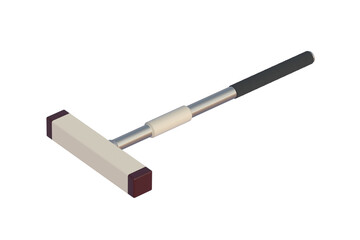 Croquet mallet isolated on white background. Traditional british game. 3d render