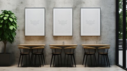 A vertical white poster mockup showing a framed poster 70x100 cm on a concrete wall in the city AI, Generative AI, Generative