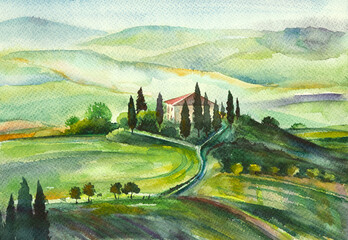 bright Tuscan landscape