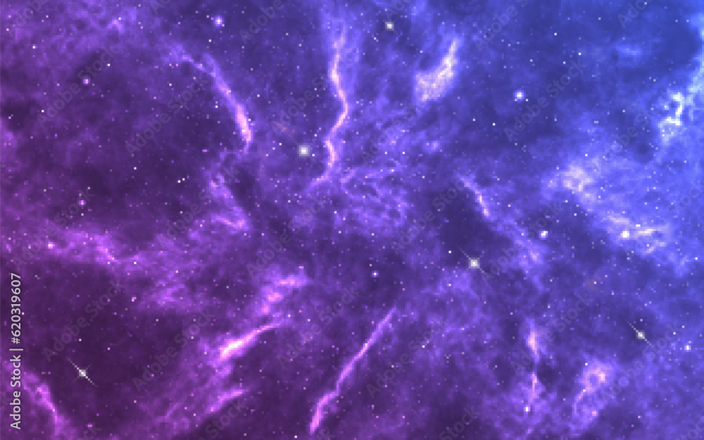Wall mural universe background. beautiful color galaxy with shining stars. purple starry cosmos. realistic spac