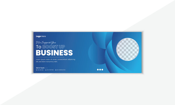 Professional And Creative Facebook Cover Design Template With Vector Shape And Colorful Background