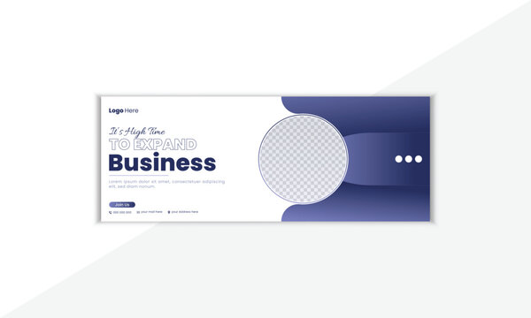 Professional And Creative Facebook Cover Design Template With Vector Shape And Colorful Background