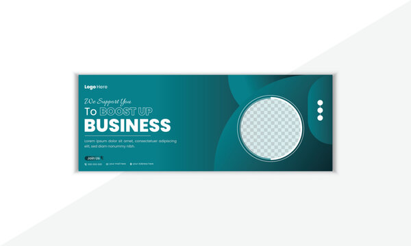 Professional And Creative Facebook Cover Design Template With Vector Shape And Colorful Background