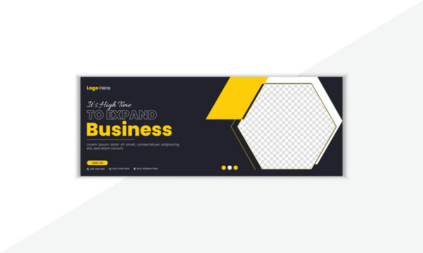 Professional And Creative Facebook Cover Design Template With Vector Shape And Colorful Background