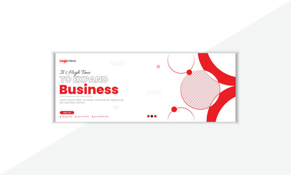 Professional And Creative Facebook Cover Design Template With Vector Shape And Colorful Background