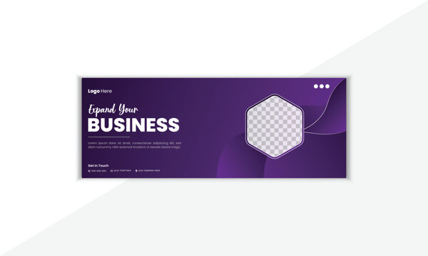 Professional And Creative Facebook Cover Design Template With Vector Shape And Colorful Background