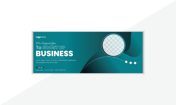 Professional And Creative Facebook Cover Design Template With Vector Shape And Colorful Background