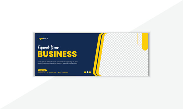 Professional And Creative Facebook Cover Design Template With Vector Shape And Colorful Background